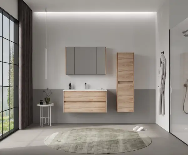 Orka Side Çekmeceli Banyo Dolabı Takımı 100 cm Legnano - 1