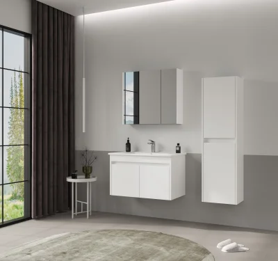 Orka Side Kapaklı Banyo Dolabı Takımı 100 cm Beyaz - 2