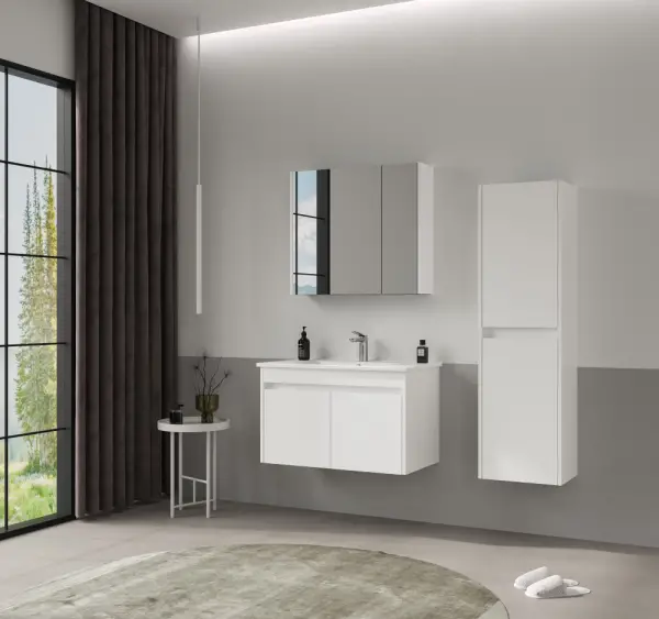 Orka Side Kapaklı Banyo Dolabı Takımı 100 cm Beyaz - 2