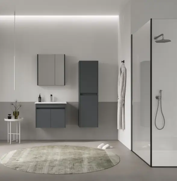 Orka Side Kapaklı Banyo Dolabı Takımı 65 cm Antrasit - 1