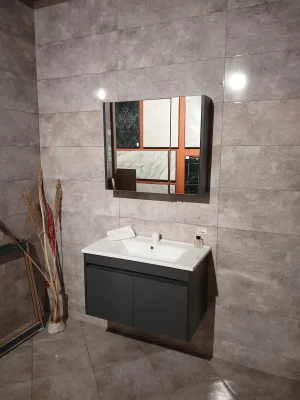 Orka Side Kapaklı Banyo Dolabı Takımı 65 cm Antrasit - 2