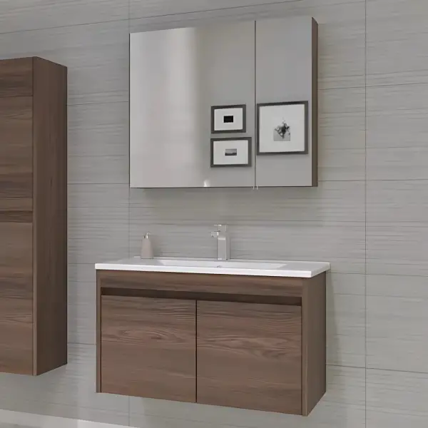 Orka Side Kapaklı Banyo Dolabı Takımı 85 cm Navaro - 2