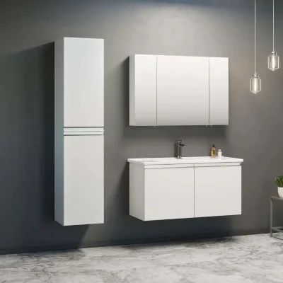 Orka Terme Banyo Dolabı Takımı 100 cm Beyaz - 1