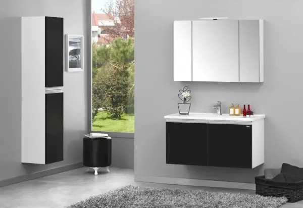 Orka Terme Banyo Dolabı Takımı 100 cm Siyah - 1