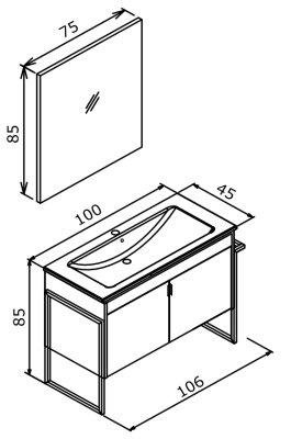 Orka Trio Banyo Dolabı Takımı 100 cm Beyaz - 4