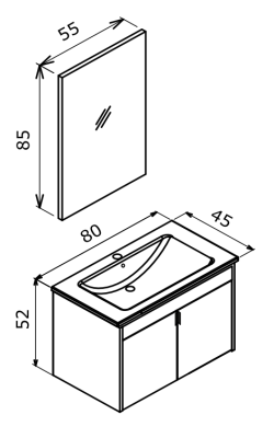 Orka Trio Banyo Dolabı Takımı 80 cm Beyaz - 4