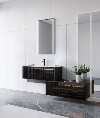 Orka Urban Banyo Dolabı Takımı 80 cm Siyah - ORKA BANYO
