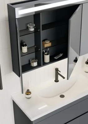 Orka Varna Banyo Dolabı Takımı 120 cm Antrasit - 3