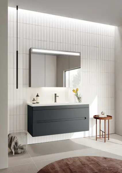 Orka Varna Banyo Dolabı Takımı 120 cm Antrasit - 1