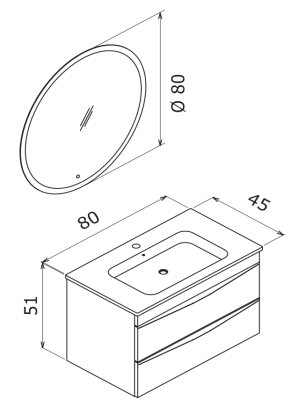 Orka Vento Banyo Dolabı Takımı 80 cm Glassgow - 4