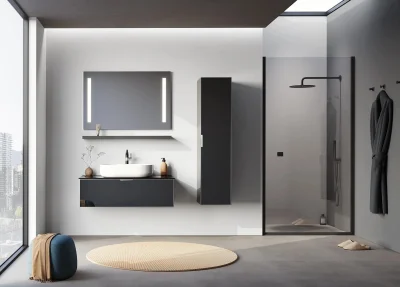 Orka Yalıköy Banyo Dolabı Takımı 90 cm Siyah - Beyaz - 1