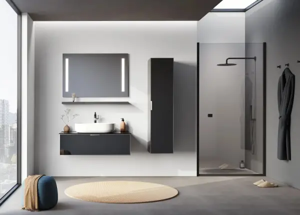 Orka Yalıköy Banyo Dolabı Takımı 90 cm Siyah - Beyaz - 1