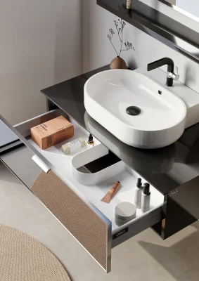 Orka Yalıköy Banyo Dolabı Takımı 90 cm Siyah - Beyaz - 3