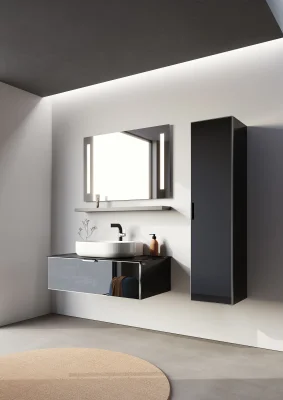 Orka Yalıköy Banyo Dolabı Takımı 90 cm Siyah - Beyaz - 2