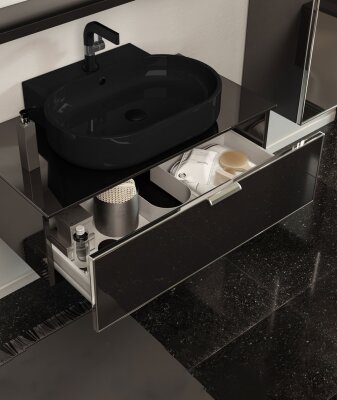 Orka Yalıköy Banyo Dolabı Takımı 90 cm Siyah - Siyah - 2