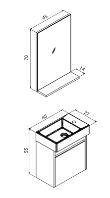 Orka Yedisu Banyo Dolabı Takımı 45 cm Siyah - 4