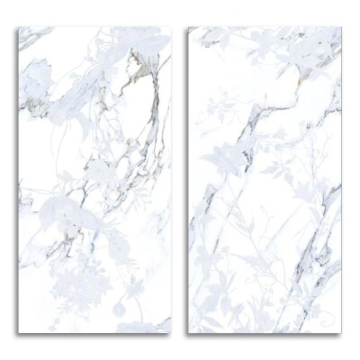 Seramiksan Amos Blue Mavi Floral Motif Parlak Seramik 846261 - 60x120 - SERAMİKSAN
