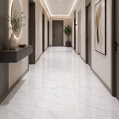 Seramiksan Carrara Beyaz Parlak Seramik 046120 - 60x120 - SERAMİKSAN
