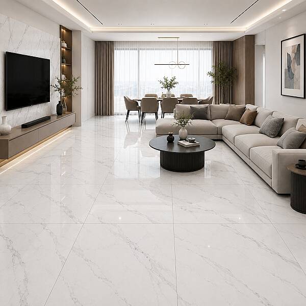 Seramiksan Gloria Beyaz Parlak Seramik 356120 - 60x120 - 1
