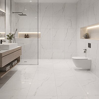Seramiksan Helena Beyaz Parlak Seramik 596611 - 60x60 - SERAMİKSAN