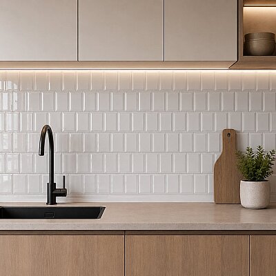 Seramiksan Metro Beyaz Parlak Seramik 880111 - 10x20 - SERAMİKSAN