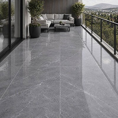 Seramiksan Palermo Koyu Gri Parlak Seramik 68612210 - 60x120 - SERAMİKSAN