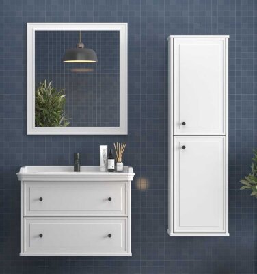 Shower Art Deco Banyo Dolabı 100cm Beyaz - SHOWER