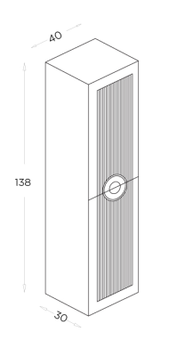Shower Arte Boy Dolabı 40cm Aytaşı - 2