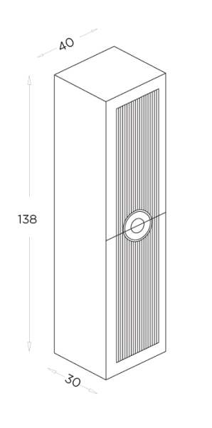 Shower Arte Boy Dolabı 40cm Aytaşı - 2