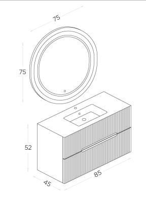 Shower Blue Banyo Dolabı 85cm Sahra - 2