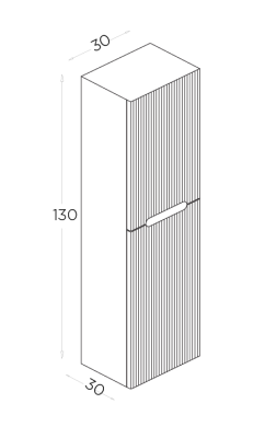Shower Blue Boy Dolabı 30cm Karbon Gri - 2