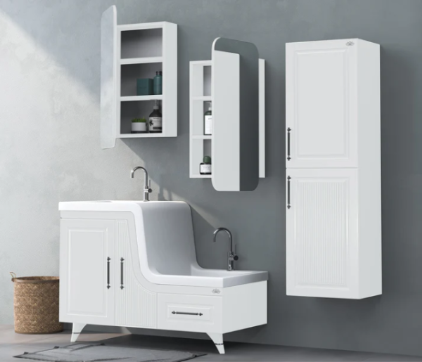 Shower Ceylin Banyo Dolabı 105cm Beyaz - 1