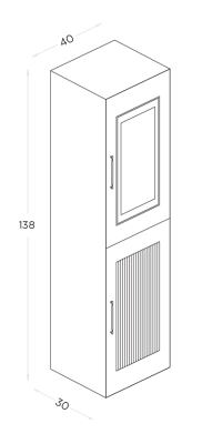 Shower Ceylin Boy Dolabı 40cm Antrasit Gri - 2
