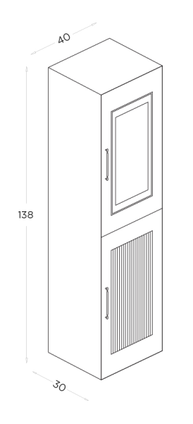 Shower Ceylin Boy Dolabı 40cm Beyaz - 2