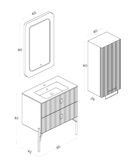 Shower Dora Banyo Dolabı 85cm Açık Gri - 2