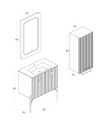 Shower Dora Banyo Dolabı 85cm Açık Gri - 4