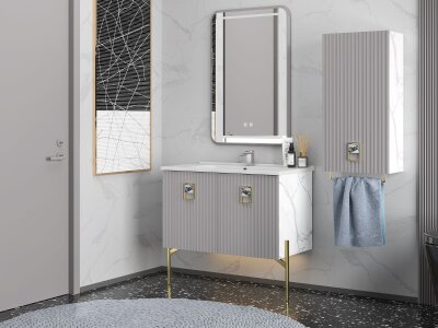 Shower Dora Banyo Dolabı 85cm Açık Gri - 3