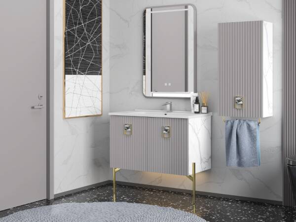 Shower Dora Banyo Dolabı 85cm Açık Gri - 3