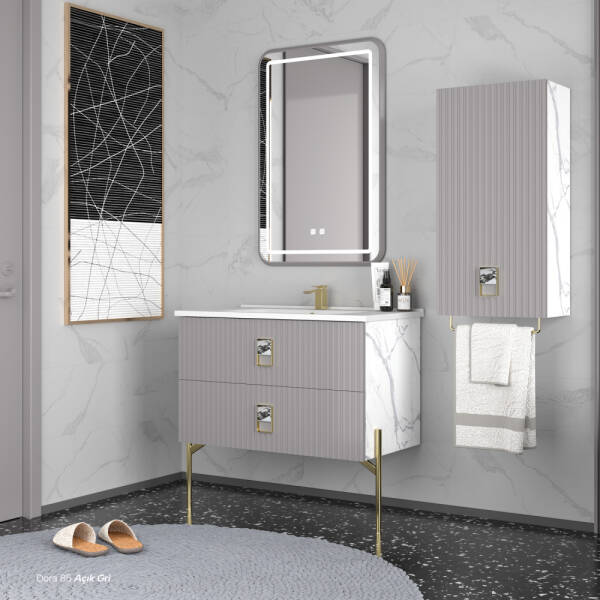 Shower Dora Banyo Dolabı 85cm Açık Gri - 1