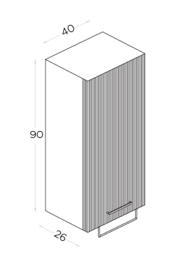 Shower Dora Boy Dolabı 40cm Açık Gri - 2