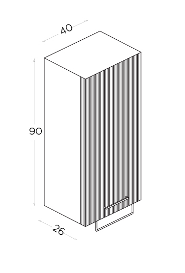 Shower Dora Boy Dolabı 40cm Açık Gri - 2