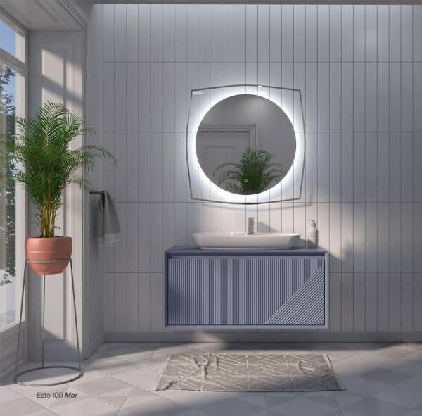 Shower Este Banyo Dolabı 100cm Mor - 1