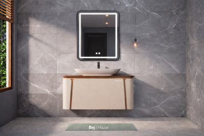 Shower Grande Banyo Dolabı 100cm Bej-Hazar - SHOWER