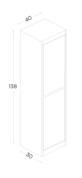 Shower Grande Boy Dolabı 40cm Antrasit Gri - 2