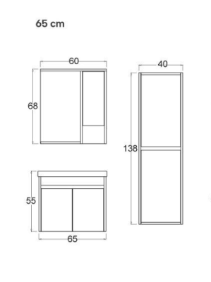 Shower Hazar Banyo Dolabı 65cm Hazar - 2