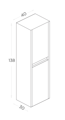 Shower Hazar Boy Dolabı 40cm Beyaz - 2