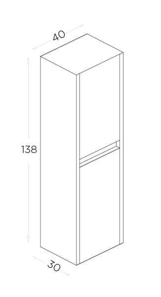Shower Hazar Boy Dolabı 40cm Beyaz - 2