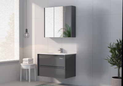 Shower Hitit Banyo Dolabı 80cm Antrasit - SHOWER