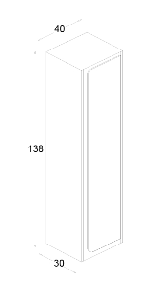 Shower Hitit Boy Dolabı 40cm Antrasit Gri - 2