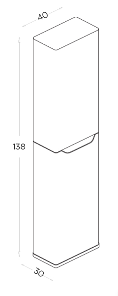 Shower Lenon Boy Dolabı 40cm Beyaz-Legnano - 2